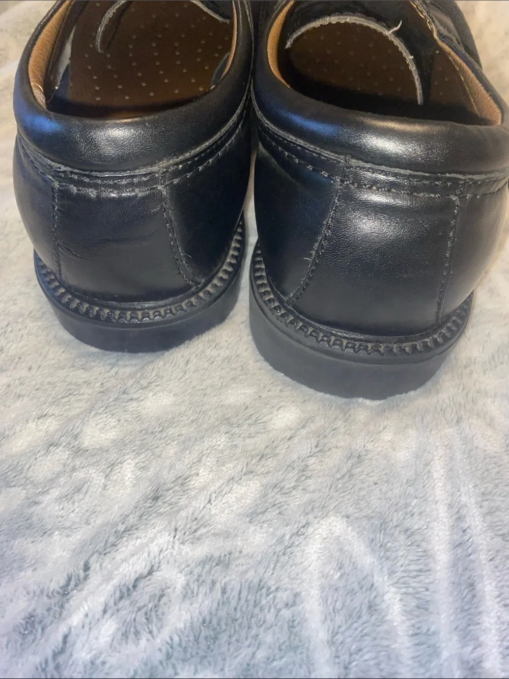 Dockers Black Leather Cap-Toe Derby Shoes